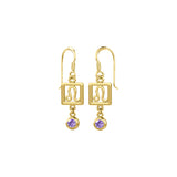 Leo Zodiac Sign Solid Gold Earrings with Gemstone GER1773