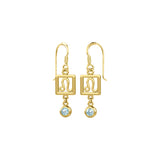 Leo Zodiac Sign Solid Gold Earrings with Gemstone GER1773