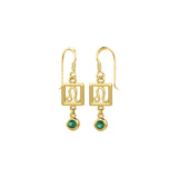 Leo Zodiac Sign Solid Gold Earrings with Gemstone GER1773