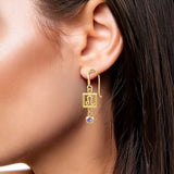 Leo Zodiac Sign Solid Gold Earrings with Gemstone GER1773