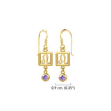 Leo Zodiac Sign Solid Gold Earrings with Gemstone GER1773