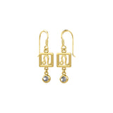 Leo Zodiac Sign Solid Gold Earrings with Gemstone GER1773