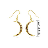 Crescent Moon with Meaningful Bind Runes Gold Earrings GER1955