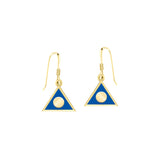 Al-Anon Solid Gold Earrings with Blue Enamel GER2228