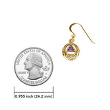 Recovery Symbol Celtic Design Earrings In 14K Yellow Solid Gold Elegant Timeless Jewelry