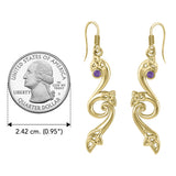 Modern Celtic Triskele Solid Gold Earrings GER570
