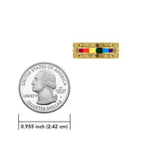 Rainbow Color Inlay Solid Gold Band Ring GJR259 - Jewelry