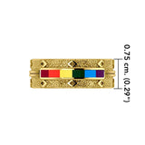 Rainbow Color Inlay Solid Gold Band Ring GJR259 - Jewelry