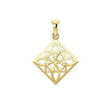 Square Celtic Knotwork Solid Gold Pendant