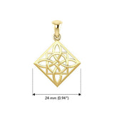 Square Celtic Knotwork Solid Gold Pendant
