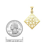 Square Celtic Knotwork Solid Gold Pendant