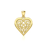 Celtic Knot Heart Yellow Gold Pendant GPD3015