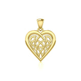 Celtic Knot Heart Yellow Gold Pendant GPD3015 - Jewelry