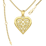 Celtic Knot Heart Yellow Gold Pendant GPD3015 - Jewelry