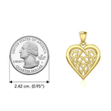 Celtic Knot Heart Yellow Gold Pendant GPD3015 - Jewelry