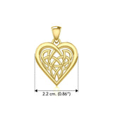 Celtic Knot Heart Yellow Gold Pendant GPD3015 - Jewelry