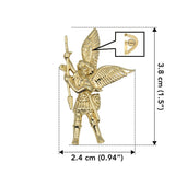 Archangel Michael Solid Yellow Gold Pendant GPD3073 - Jewelry