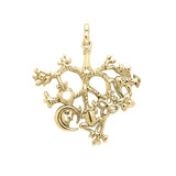 Cimaruta - Witch Silver with 18K Gold Vermeil Plate Pendant VPD3134 - Jewelry