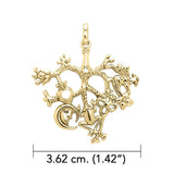 Cimaruta - Witch Silver with 18K Gold Vermeil Plate Pendant VPD3134 - Jewelry
