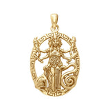 Hecate Goddess Solid Gold Pendant