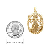 Hecate Goddess Solid Gold Pendant