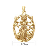 Hecate Goddess Solid Gold Pendant
