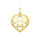 Heart in Heart Yellow Gold Pendant GPD3422 - Jewelry