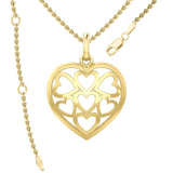 Heart in Heart Yellow Gold Pendant GPD3422 - Jewelry