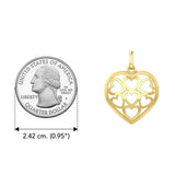 Heart in Heart Yellow Gold Pendant GPD3422 - Jewelry