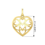 Heart in Heart Yellow Gold Pendant GPD3422 - Jewelry