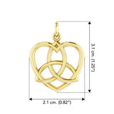 Trinity in Heart Yellow Gold Pendant GPD3423 - Jewelry