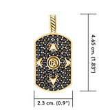 Performance Amulet Solid Yellow Gold Pendant with Black Spinel GPD3714