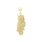 The Horned Owl 3-Dimensional Solid Gold Pendant GPD4586 - Jewelry
