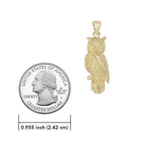 The Horned Owl 3-Dimensional Solid Gold Pendant GPD4586 - Jewelry