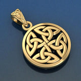 Celtic Trinity Quaternary Knot Solid Gold Pendant GPD4637 - Jewelry