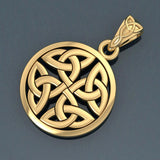 Celtic Trinity Quaternary Knot Solid Gold Pendant GPD4637 - Jewelry