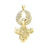 Majestic Phoenix Solid Yellow Gold Pendant GPD5071