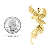 Colgante Fénix Volador de Oro Macizo de 14K "Elévate al Cielo" GPD5072