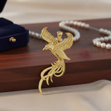 Colgante Fénix Volador de Oro Macizo de 14K "Elévate al Cielo" GPD5072