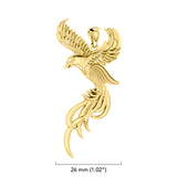 Colgante Fénix Volador de Oro Macizo de 14K "Elévate al Cielo" GPD5072