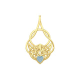 Celtic Knotwork Yellow Gold Pendant with Heart Gemstone GPD5292