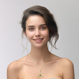 The Celtic Trinity Knot 14 Karat Yellow Gold Pendant with Heart Gemstone GPD5342 - Jewelry