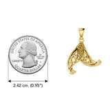 Mermaid Celtic Tail Solid Yellow Gold Pendant GPD5473 - Jewelry