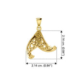 Mermaid Celtic Tail Solid Yellow Gold Pendant GPD5473