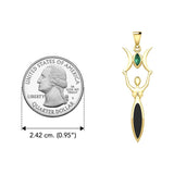 Triple Goddess with Marquise Gemstone Solid Yellow Gold Pendant GPD5659 - Jewelry