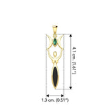 Triple Goddess with Marquise Gemstone Solid Yellow Gold Pendant GPD5659 - Jewelry