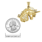 Celtic Unicorn Solid Gold Pendant GPD5663