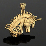 Celtic Unicorn Solid Gold Pendant GPD5663 - Jewelry
