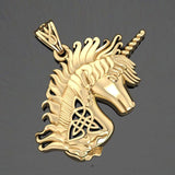 Celtic Unicorn Solid Gold Pendant GPD5663