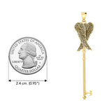 Angel Wings Spiritual Enchantment Key Solid Gold Pendant GPD5710